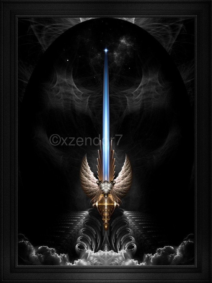Angel Wing Sword Of Arkledious DGS Fantasy Fractal Art by xzendor7